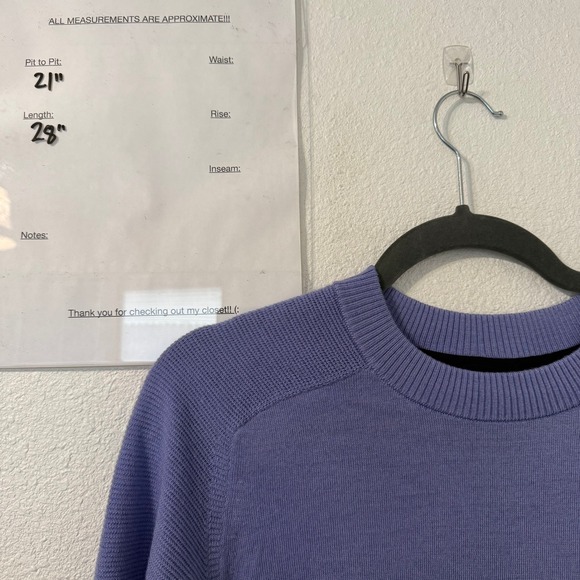 Tiger Woods Nike Golf Crewneck Men M Purple Standard Fit Vented Wool Blend - Picture 6 of 6